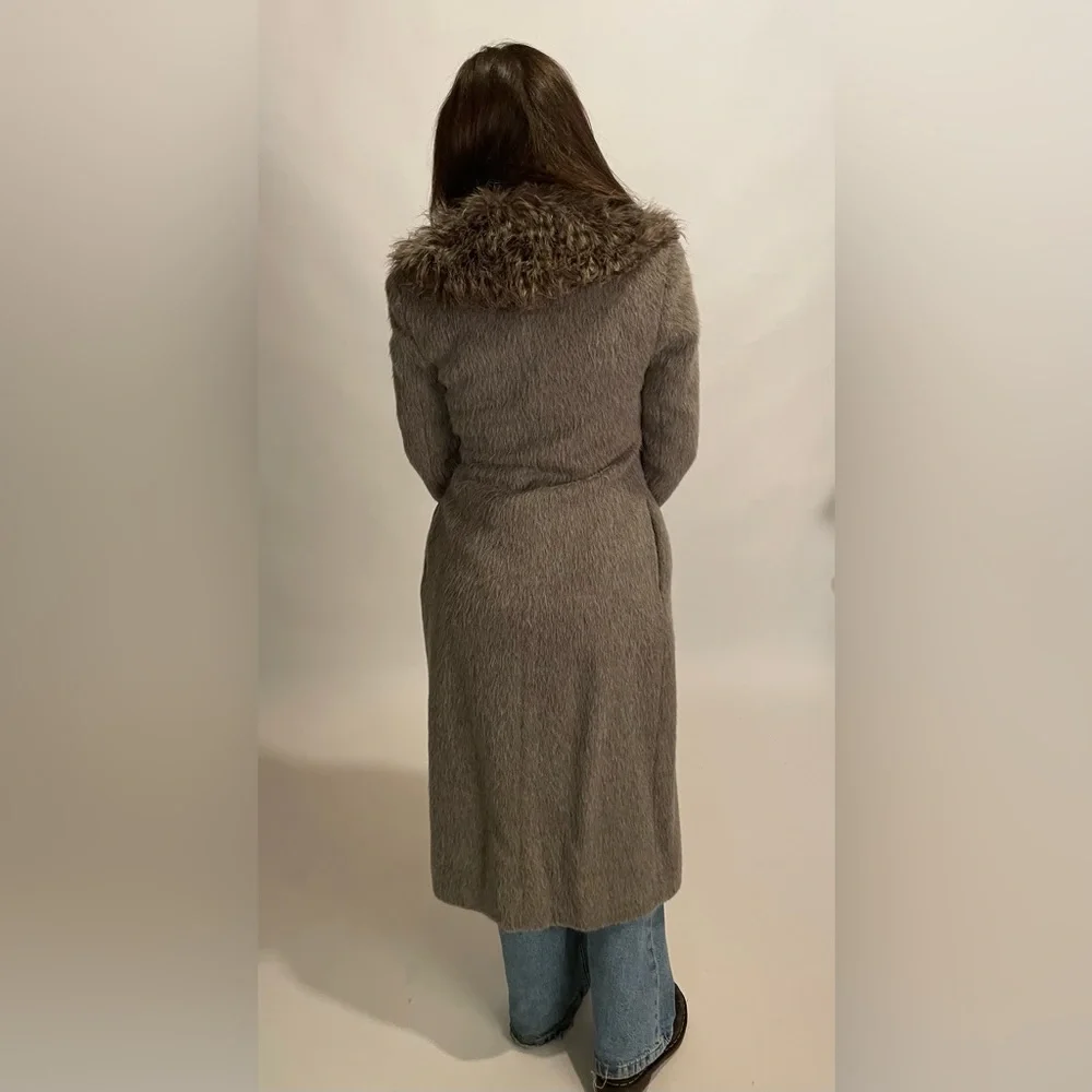 Vintage Alpaca Wool Grey Winter Coat - Picture 3 of 6